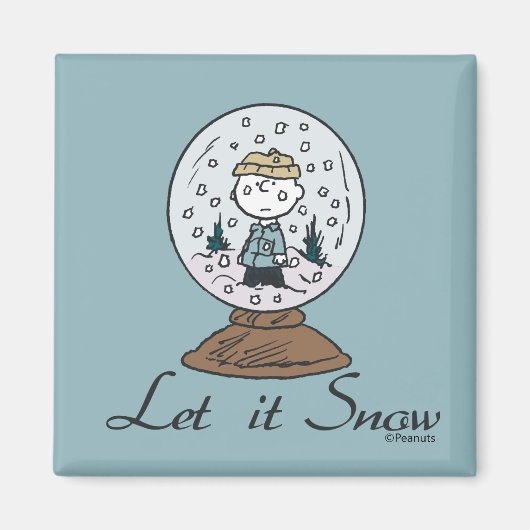 Aimant cacahuètes | Charlie Brown Snow Globe (Devant)