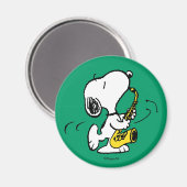 Aimant cacahuètes | Lecteur Snoopy Saxophone (Recto/Verso)
