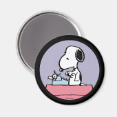 Aimant cacahuètes | Snoopy à la machine à écrire (Recto/Verso)