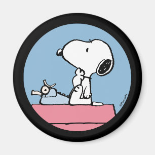 Aimant cacahuètes   Snoopy à la machine à écrire