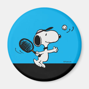Aimant cacahuètes Snoopy Joue Au Tennis