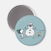 Aimant cacahuètes | Snoopy & Woodstock Build A Snowman (Recto/Verso)