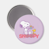 Aimant cacahuètes | Snoopy & Woodstock Flowers (Recto/Verso)