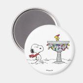 Aimant cacahuètes | Snoopy & Woodstock Froid Birdbath (Recto/Verso)