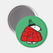 Aimant cacahuètes | Veste Snoopy Red Puffer (Recto/Verso)