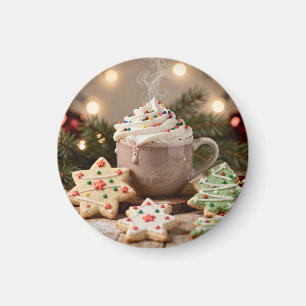 Aimant Cacao Chaud et Biscuits au Sucre Noël