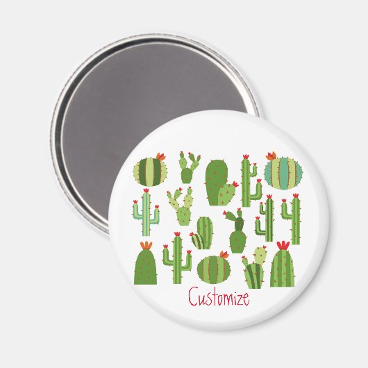Aimant Cactus à fleurs rouges agrafés Plantes Thunder_Cov (Recto/Verso)