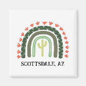 Aimant Cactus Arc-en-ciel Désert moderne Sud-Ouest Propre (Devant)