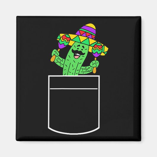 Aimant Cactus Dans La Pochette Cinco De Mayo Mignon Dessi (Devant)