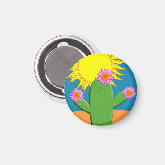 Aimant Cactus Dans Une Journée Ensoleillée (Recto/Verso)