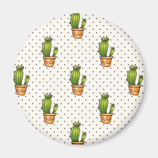 Aimant Cactus et Motif de point de polk Succulent (Devant)