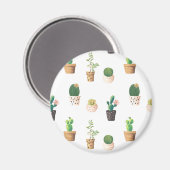 Aimant Cactus Succulents de Dessert Vert dans les pots (Recto/Verso)