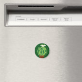 Aimant Cactus vert : motif abstrait naturel. (In Situ (Lave-vaisselle))