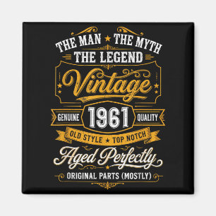 Aimant Cadeau 65 Ans Vintage 1961 Homme Mythe Légende