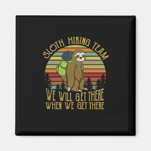 Aimant Cadeau Camper   Équipe Vintage de Randonnée Sloth 