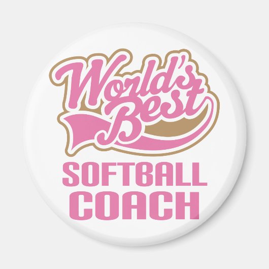 Aimant Cadeau Coach Softball (Devant)
