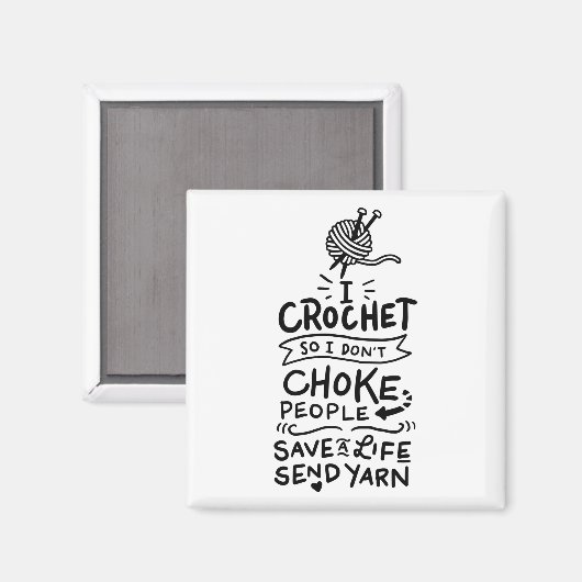 Aimant Cadeau Crochet Crocheter (Recto/Verso)
