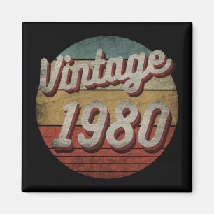 AIMANT CADEAU D'ANNIVERSAIRE HOMMES FEMMES 1980 VINTAGE