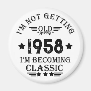Aimant Cadeau d'anniversaire vintage personnalisé
