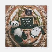 Aimant Cadeau d'annonce de grossesse Boho Panda Neutre (Devant)