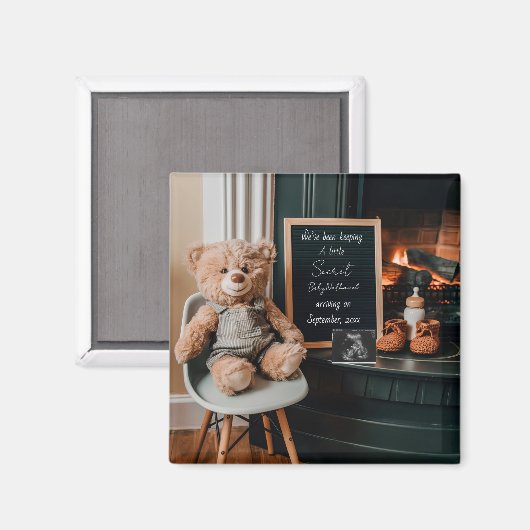 Aimant Cadeau d'annonce de grossesse minimaliste moderne  (Recto/Verso)