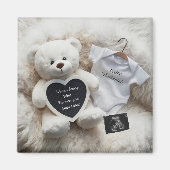 Aimant Cadeau d'annonce de grossesse neutre blanc minimal (Devant)