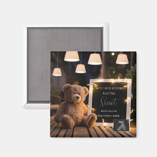Aimant cadeau d'annonce de grossesse surprise bébé modern (Recto/Verso)