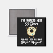 Aimant Cadeau d'appréciation pour 50 ans de travail (Recto/Verso)