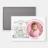 Aimant Cadeau de baptême de fille photo spéciale (Recto/Verso)