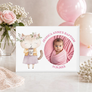 Aimant Cadeau de baptême spécial pour fille avec photo