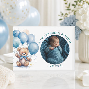 Aimant Cadeau de baptême spécial pour garçon avec photo