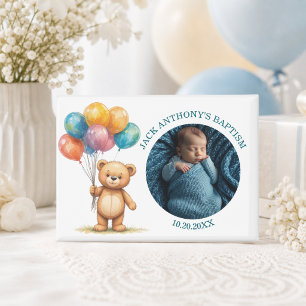 Aimant Cadeau de baptême spécial pour garçon avec photo