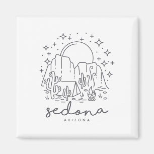 Aimant Cadeau de camping Cool Vintage Cactus Sedona Arizo