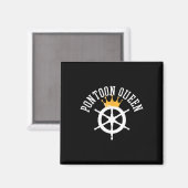 Aimant Cadeau de capitaine de bateau ponton (Recto/Verso)
