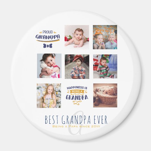 Aimant CADEAU DE COLlAGE PHOTO PAPIER Fier Papa Pops Papi (Devant)
