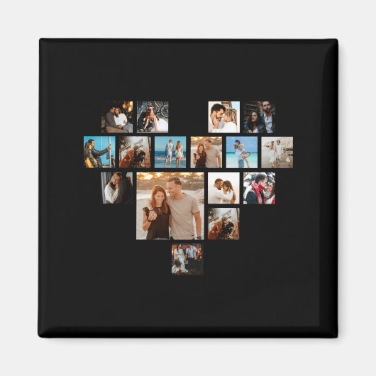 Aimant Cadeau de couples Saint-Valentin Collage photo de (Devant)