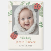 Aimant Cadeau de déclaration de naissance de bébé coccine (Recto)