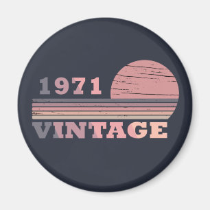 Aimant Cadeau de fête d'anniversaire de 1971 vintage