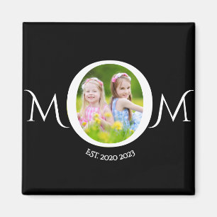 Aimant Cadeau de fête des mères photo de maman établie Ma