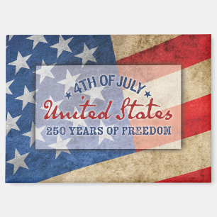 Aimant Cadeau de Fête du 4 Juillet USA 250 Ans d'Annivers