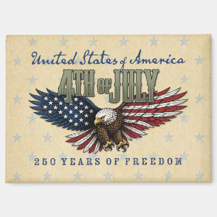 Aimant Cadeau de Fête du 4 Juillet USA 250 Ans d'Annivers