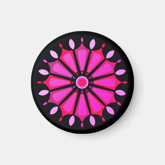 Aimant Cadeau de fleur rose (Devant)