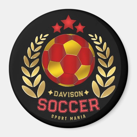 Aimant Cadeau de football personnalisé pour joueurs et fa (Devant)