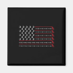 Aimant Cadeau de golfeur américain patriotique Drapeau Us