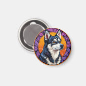 Aimant Cadeau de Husky sibérien (Recto/Verso)