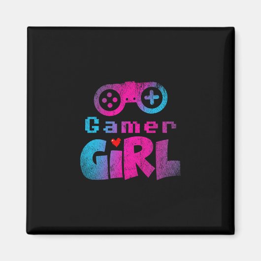 Aimant Cadeau de joueuse de jeu vidéo nerd e sport gaming (Devant)