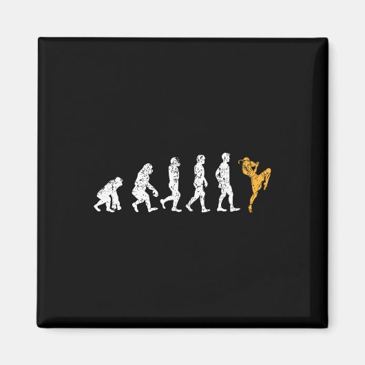 Aimant Cadeau de kickboxing Funny Evolution Muay Thai (Devant)