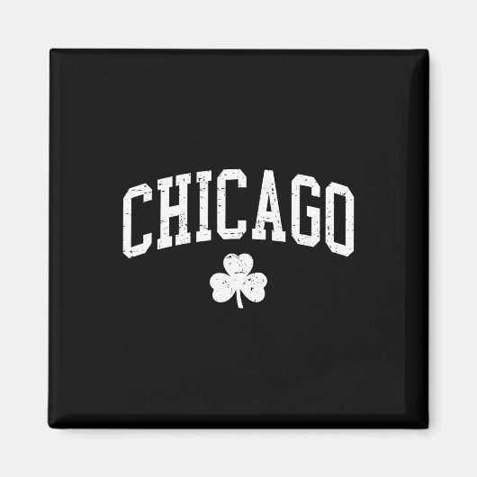 Aimant Cadeau de la Saint-Patrick à Chicago Il Trefle Cha (Devant)