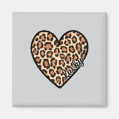 Aimant Cadeau de la Saint-Valentin cœur de léopard mignon (Devant)