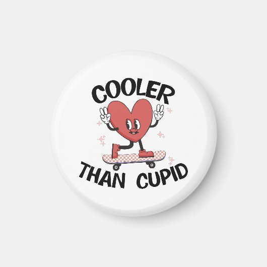 Aimant Cadeau de la Saint-Valentin | Plus Cool que Cupido (Devant)